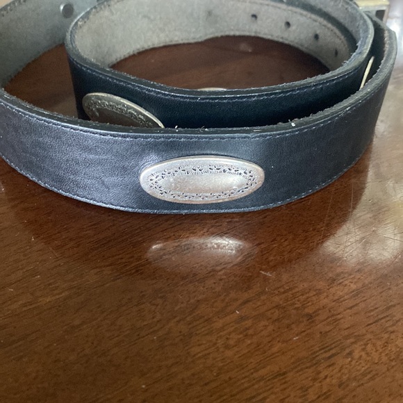 Brighton black leather belt with silver accents. 36 to 40 inches long. - Picture 3 of 10